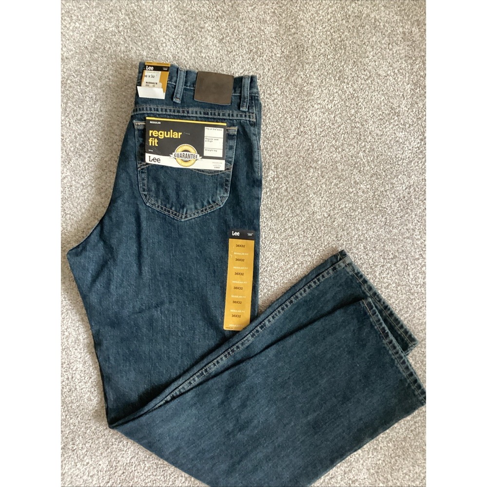 NWT Lee Jeans MENS 36x32 Regular Fit Straight Leg Quartz Stone 5 Pocket